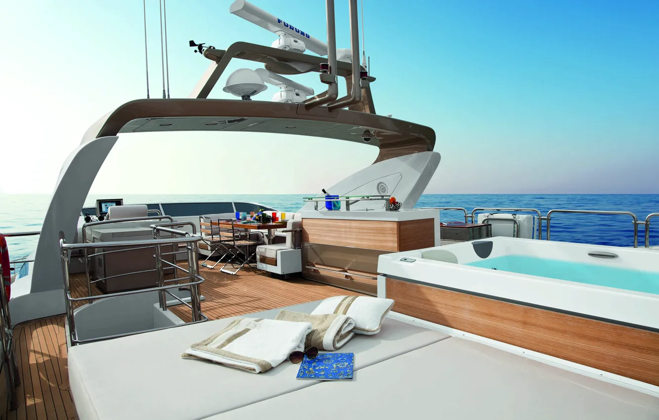 Photo wallpaper design, style, table, interior, yacht, Jacuzzi, deck, Suite, remote control