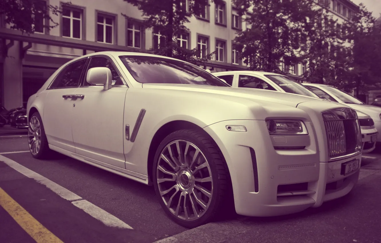 Photo wallpaper white, Rolls Royce, Ghost