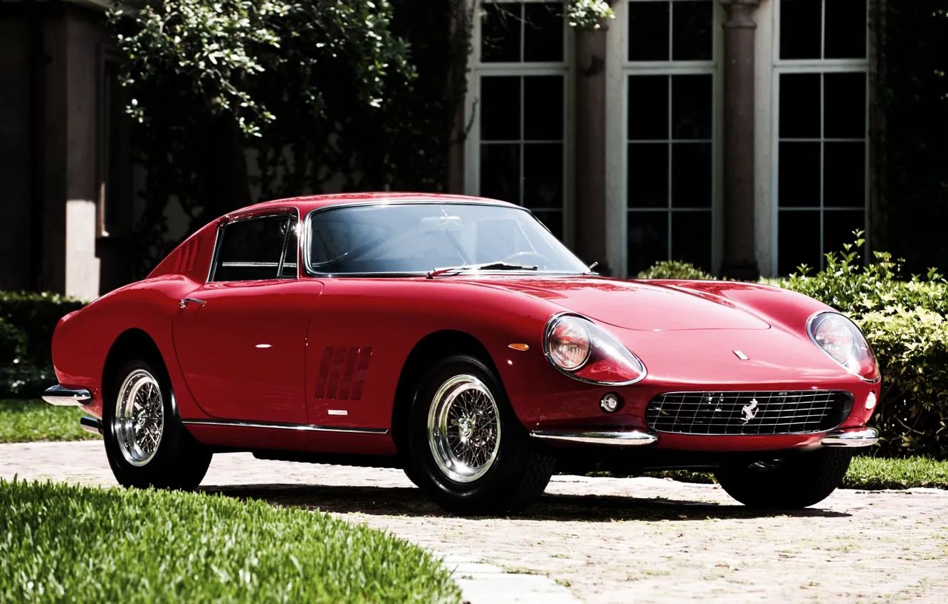 Photo wallpaper red, Ferrari, Ferrari, supercar, GTB, the front, 1964, 275