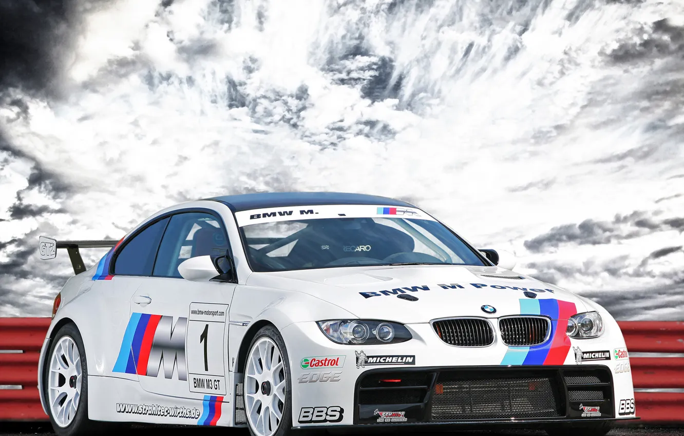 Photo wallpaper the sky, clouds, BMW, the fence, BMW, GT2, Tuning, CLP, (E92)