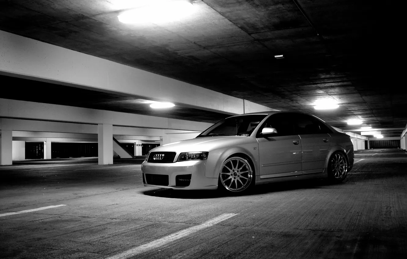 Photo wallpaper Audi, Audi, Parking, grey, tuning