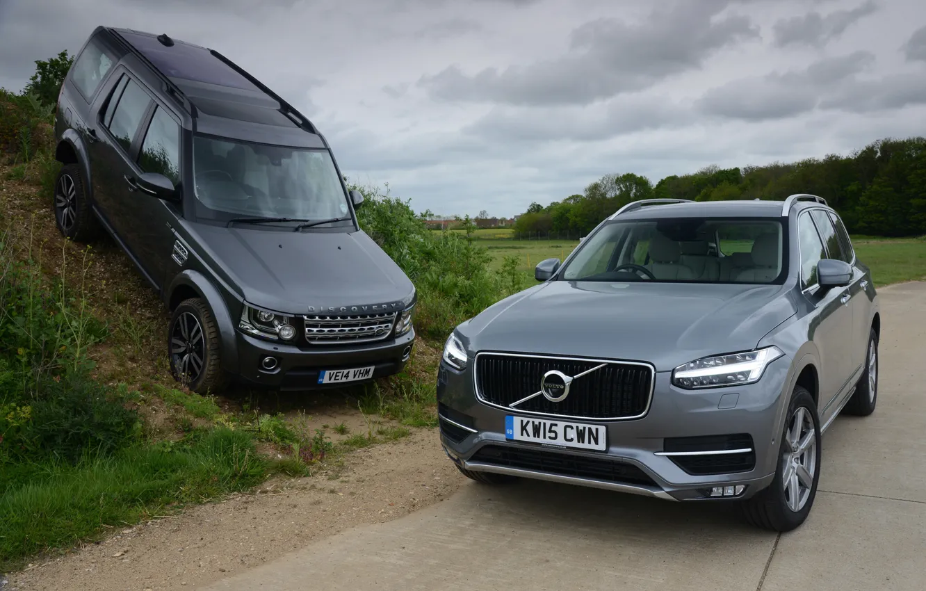 Photo wallpaper Volvo, Land Rover, Discovery, XC90, Volvo, discovery, land Rover, 2015