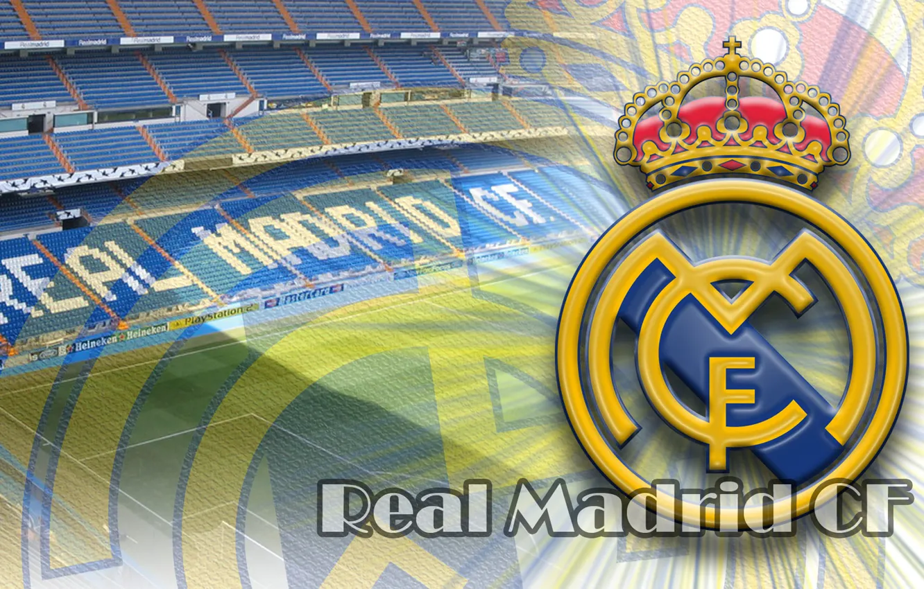 Wallpaper wallpaper, sport, logo, stadium, football, Spain, Santiago  Bernabeu, Real Madrid CF images for desktop, section спорт - download