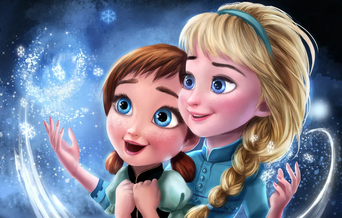 Wallpaper Frozen, Disney, Anna, Anna, Princess, Cartoon, Elsa, Elsa, Snow  Queen, Cold heart, Sisters, Sisters, Princess images for desktop, section  фильмы - download