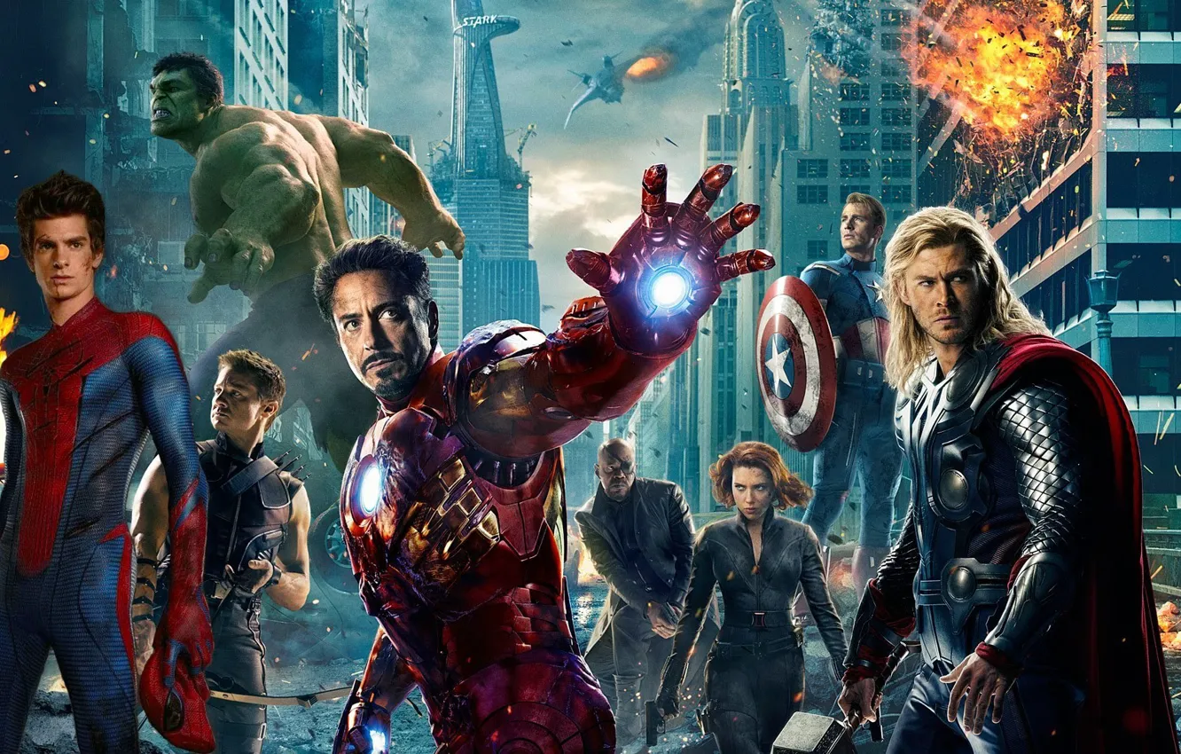 Wallpaper captain america, thor, hulk, spider man, iron man, avengers  images for desktop, section фильмы - download