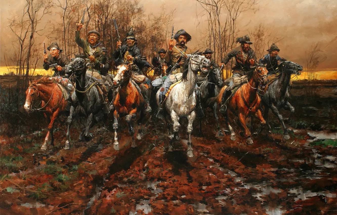 Photo wallpaper picture, painting, painting, Andy Thomas, The Guerrillas
