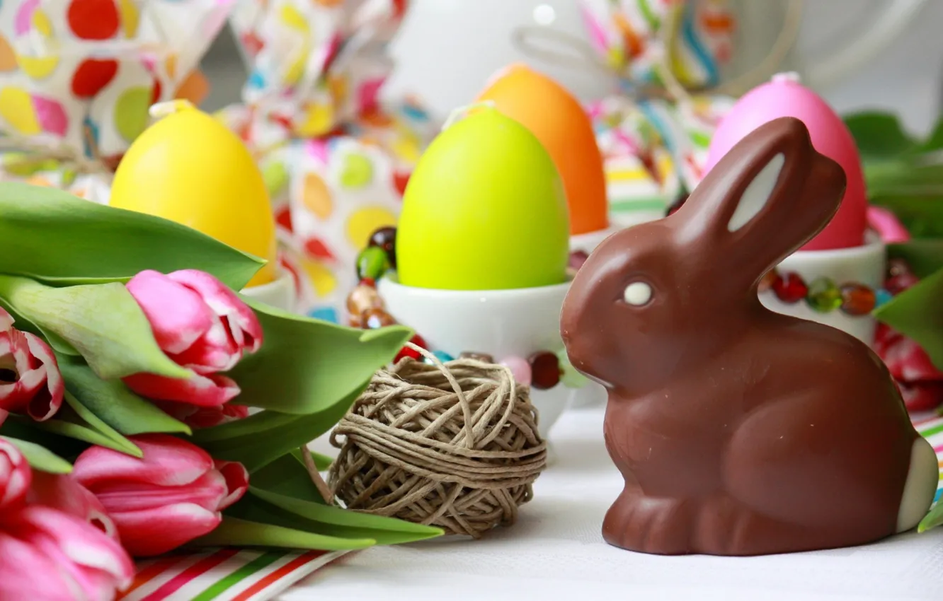 Photo wallpaper holiday, eggs, Easter, chocolate Bunny