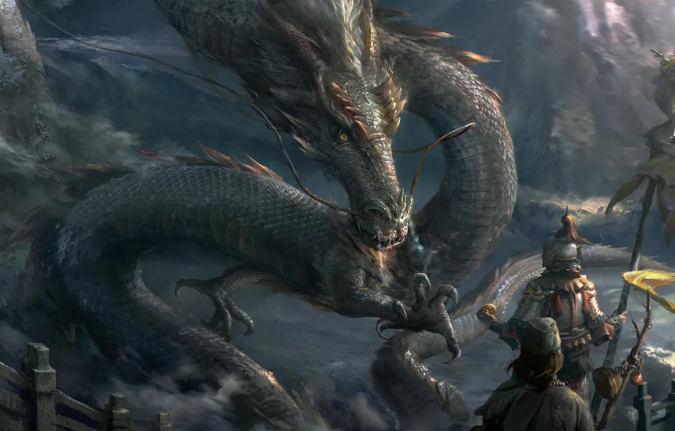 Wallpaper dragon, fantasy, art, claws, snakes, defenders images for desktop,  section фантастика - download