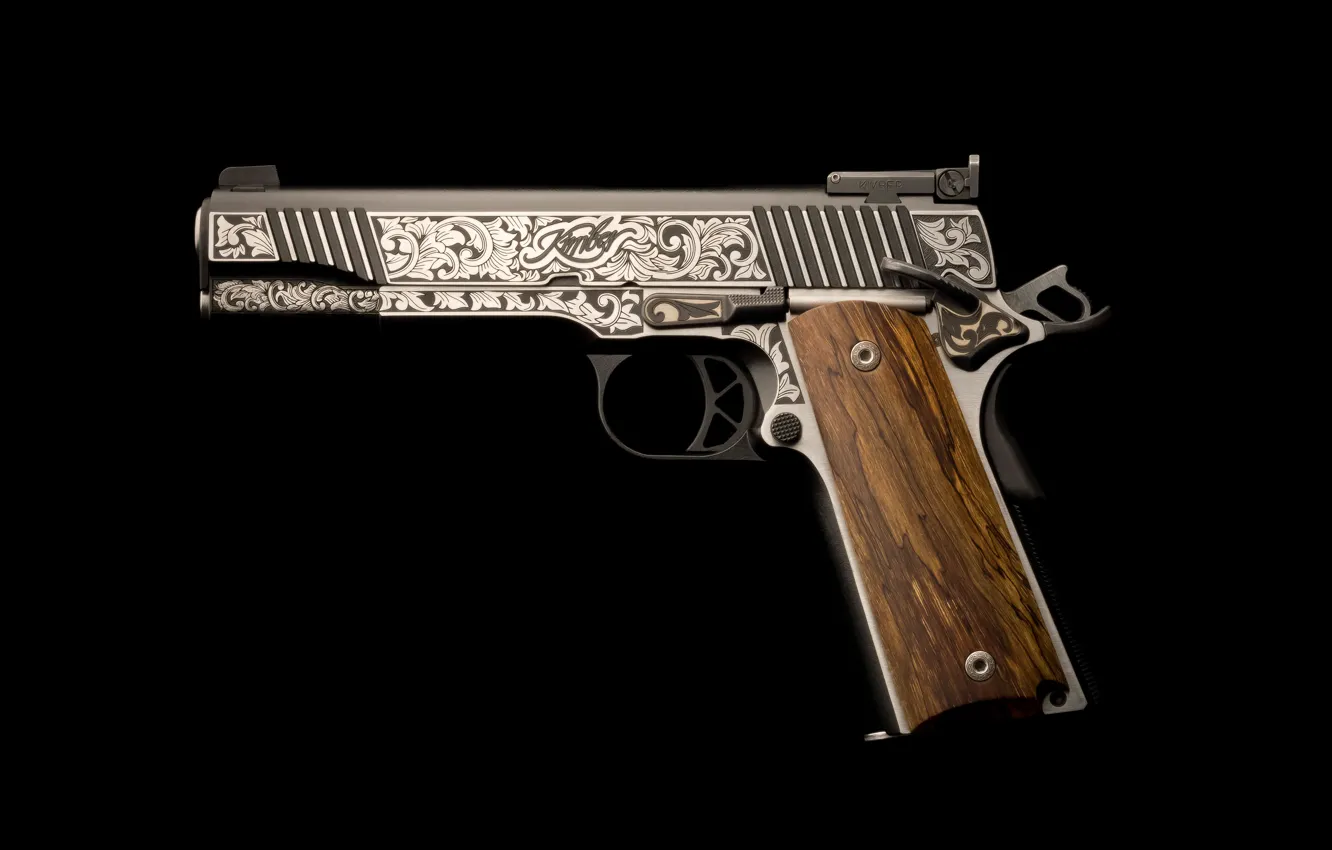 Photo wallpaper gun, weapons, patterns, Custom, Kimber