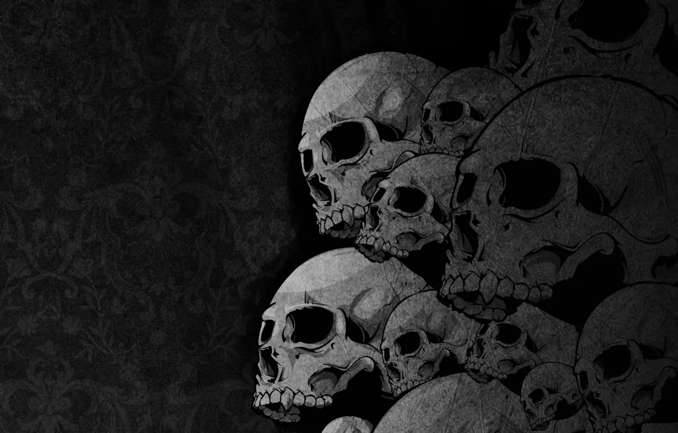 Wallpaper skulls, bones, drawing images for desktop, section минимализм -  download