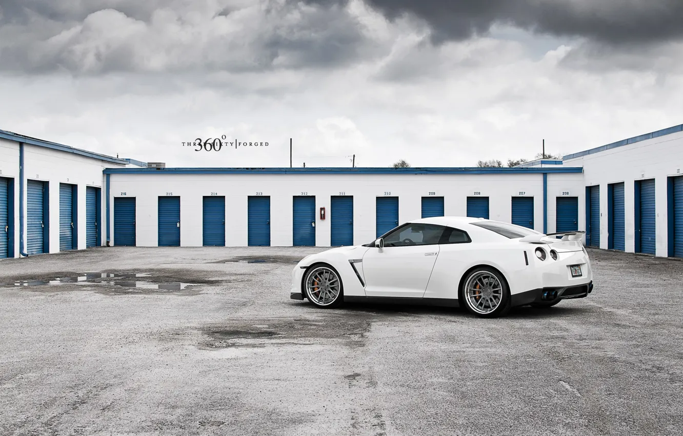 Photo wallpaper white, 360forged, R35, Nissan GT-R