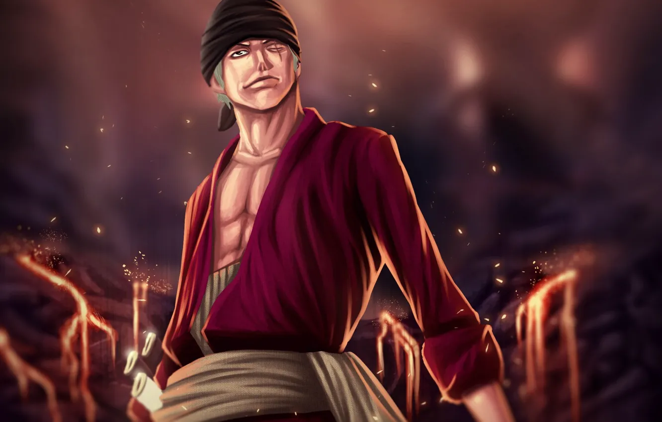 Wallpaper fire, flame, sword, One Piece, pirate, katana, ken, blade,  Roronoa Zoro, strong, spark, Zoro, oni, One Piece Film Z, straw hat  pirates, OP images for desktop, section сёнэн - download