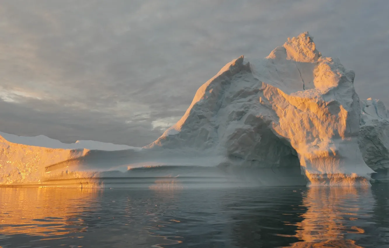 Photo wallpaper the ocean, iceberg, floe, Greenland, Greenland