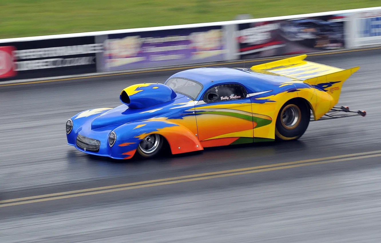 Photo wallpaper style, race, track, airbrushing, muscle car, drag racing