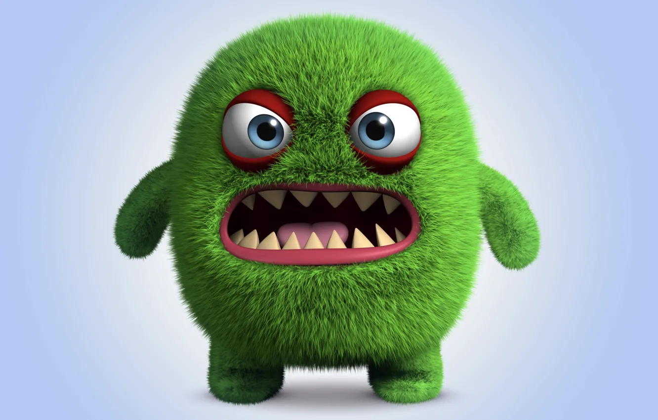 Wallpaper monster, monster, cartoon, character, funny, cute, angry, fluffy  images for desktop, section рендеринг - download