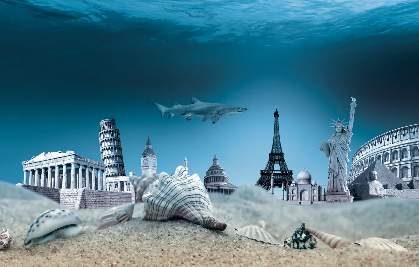 Wallpaper sea, world, the bottom, shell, underwater, ocean, travel,  seashells images for desktop, section пейзажи - download