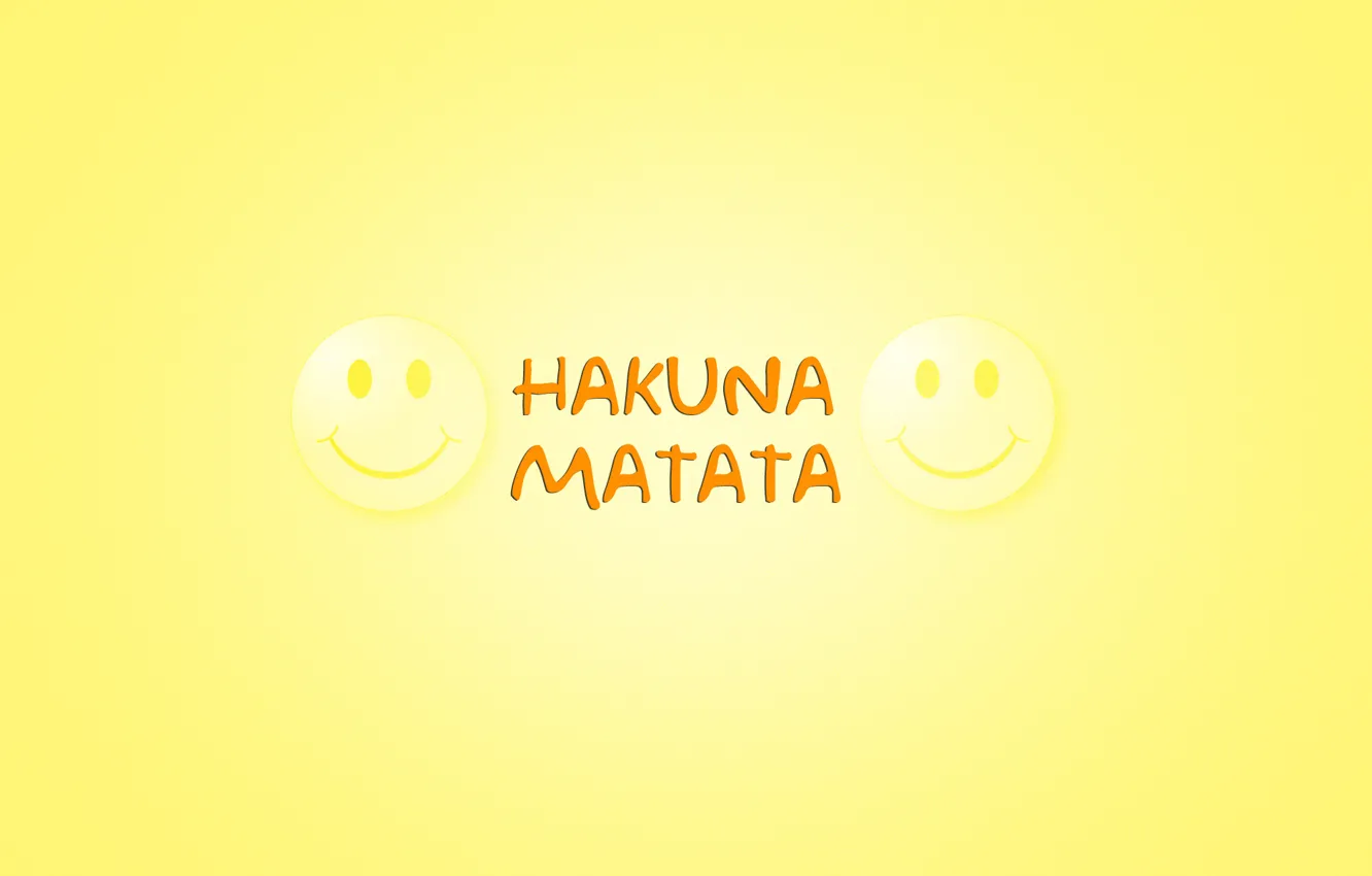 Wallpaper minimalism, words, yellow background, smile, The Lion King,  emoticons, The Lion King, Timon & Pumbaa, the phrase from the cartoon, hakuna  matata, Timon and Pumbaa, Hakuna Matata images for desktop, section