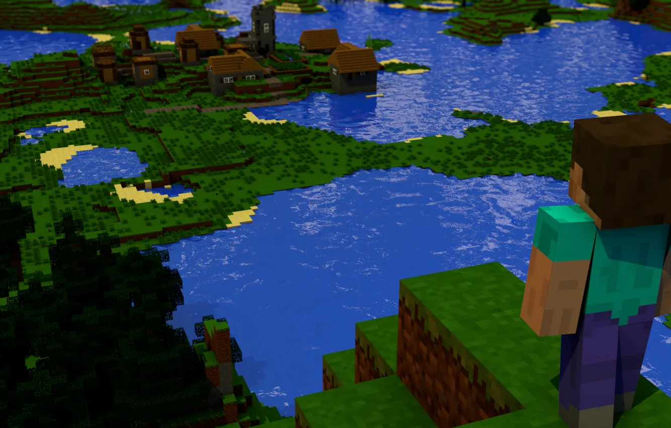 Wallpaper Landscape Cube Minecraft Minecraft Images For Desktop Section Igry Download
