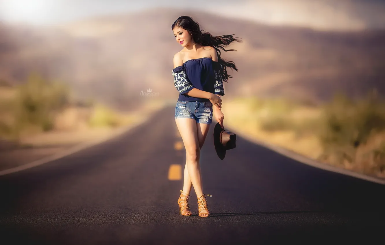 Posing on the road.