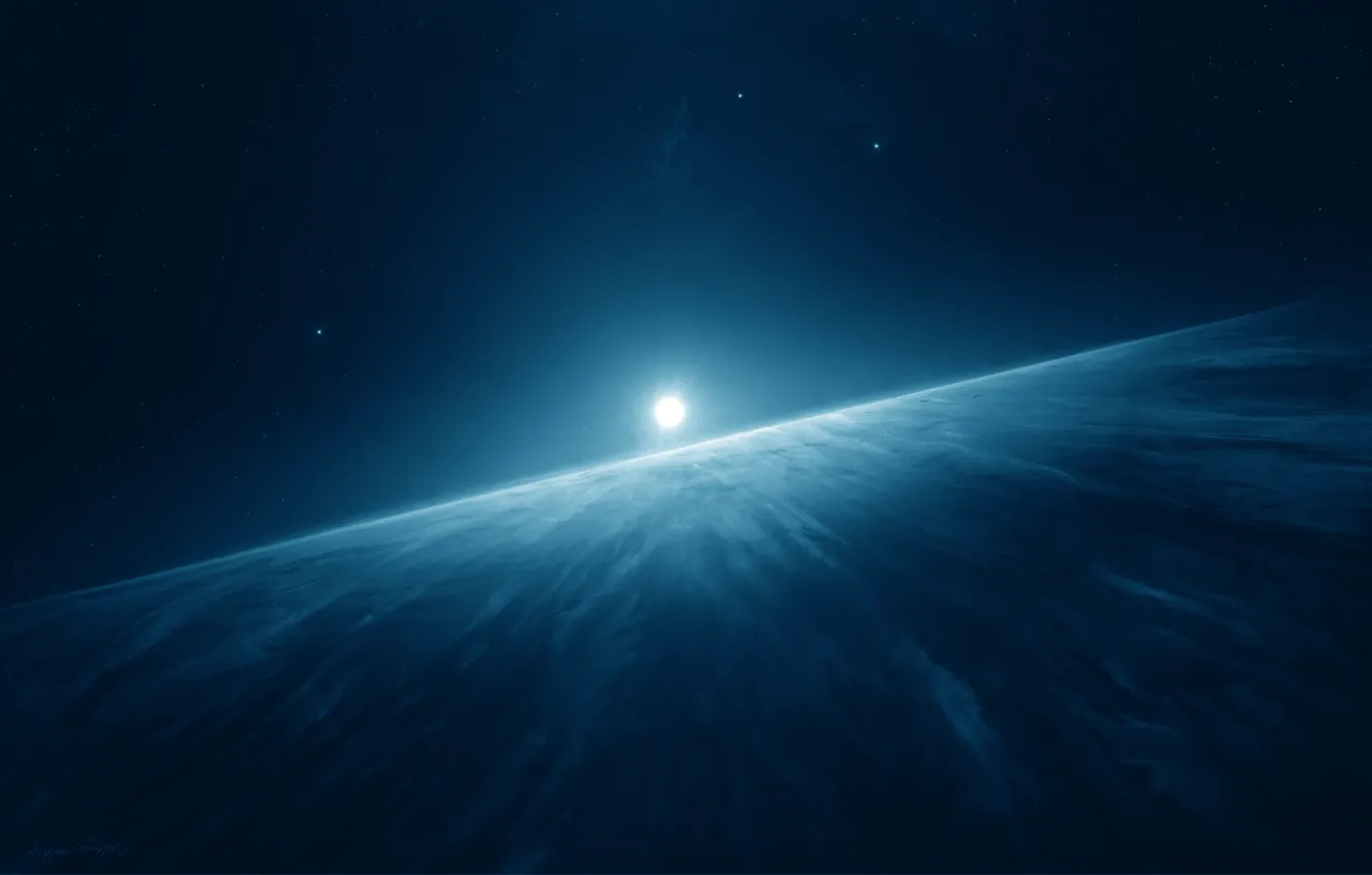 Photo wallpaper sun, planet, Sci Fi