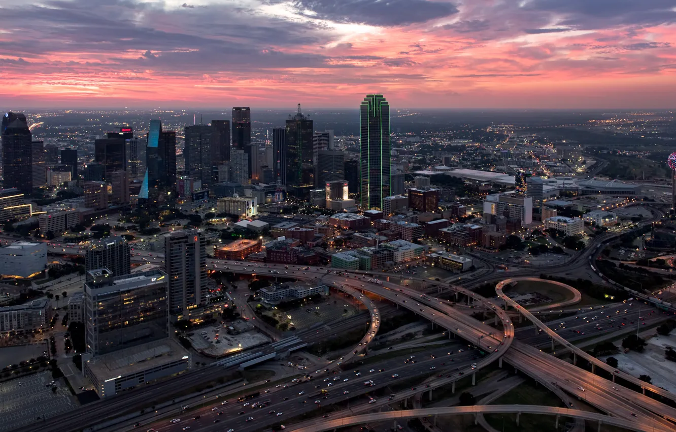 Wallpaper sunset, the city, Dallas images for desktop, section город -  download