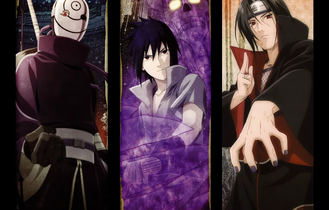 Wallpaper Look Hand Mask Collar Sasuke Naruto Gesture