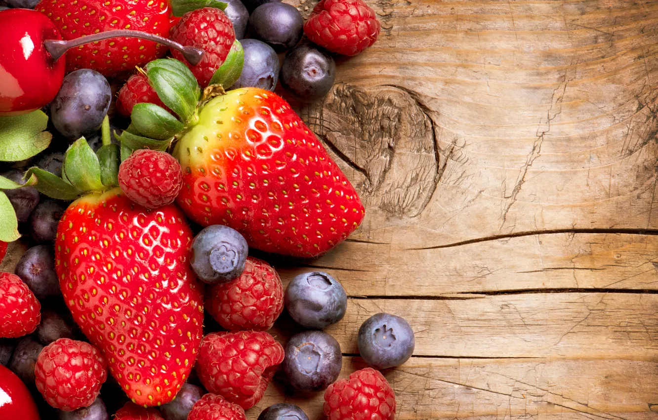 Photo wallpaper berries, raspberry, food, strawberry, fruit, currants, food, fruit, cherry, berries, strawberries, currants, raspberries