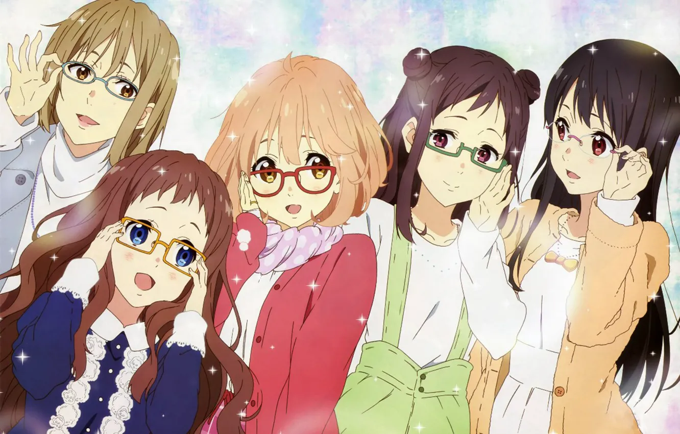 Wallpaper glasses, Anime, Kyoukai no Kanata, Sakura Inami, Mitsuki Nase,  Shizuku Ninomiya, Mirai Kuriyama, Ai Shindou images for desktop, section  прочее - download