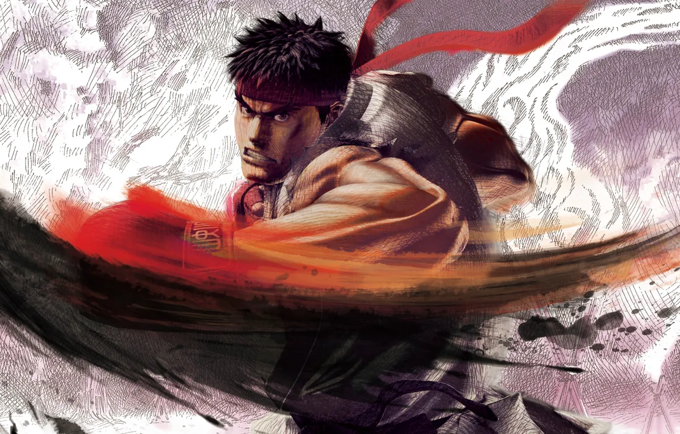 Photo wallpaper the game, battle, warrior, art, fighter, character, Ryu, Street Fighter IV