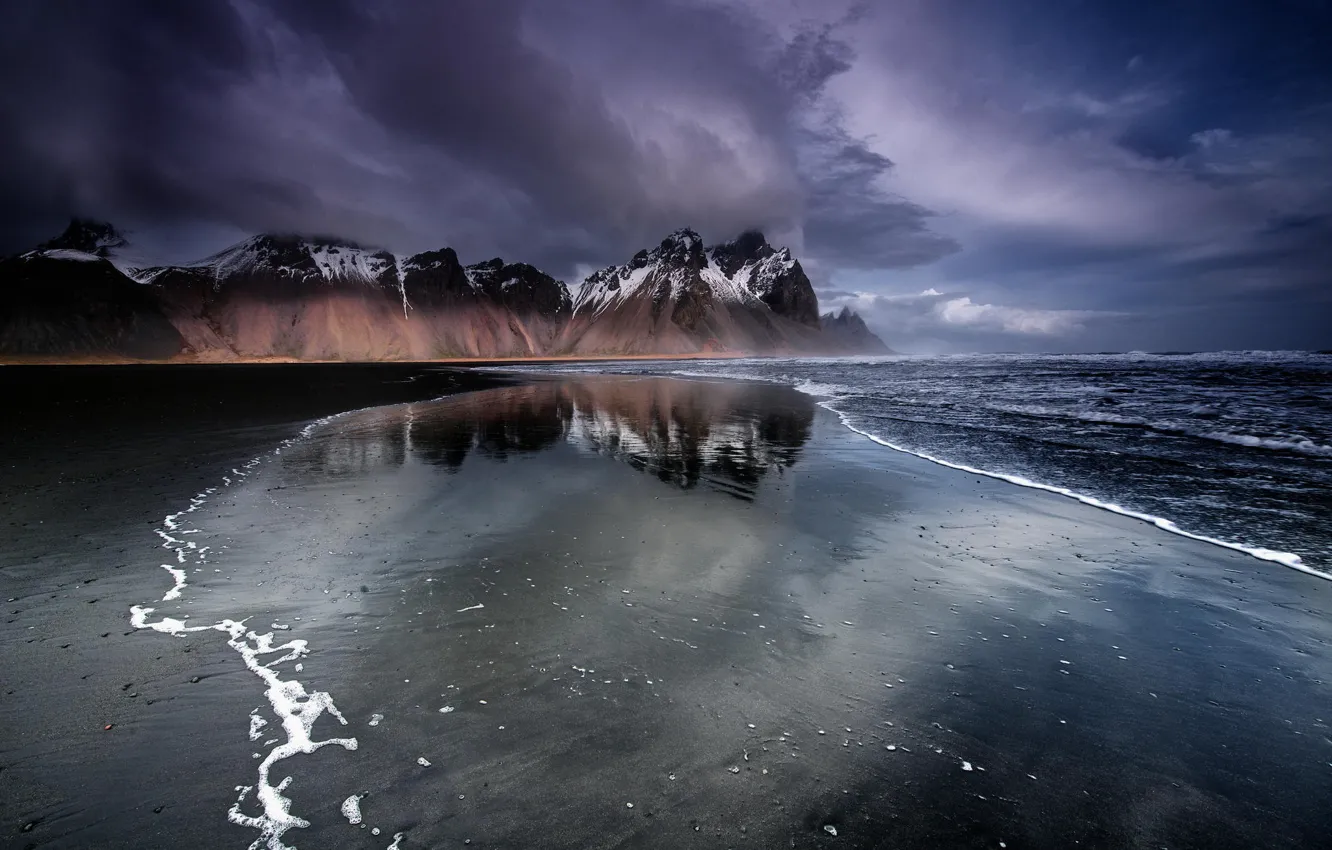 Wallpaper beach, mountains, Iceland, black sand images for desktop, section  природа - download