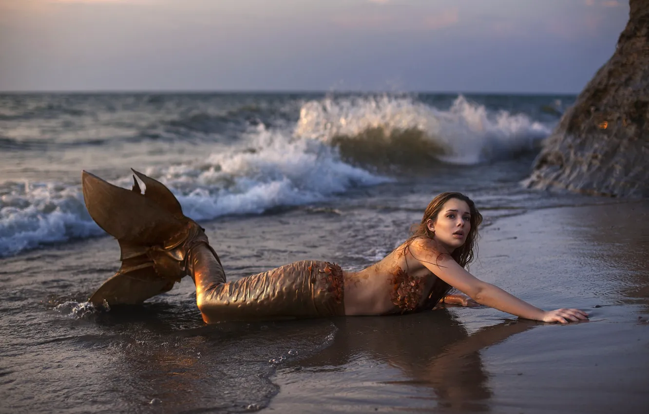 Photo wallpaper sea, the ocean, mermaid, tail