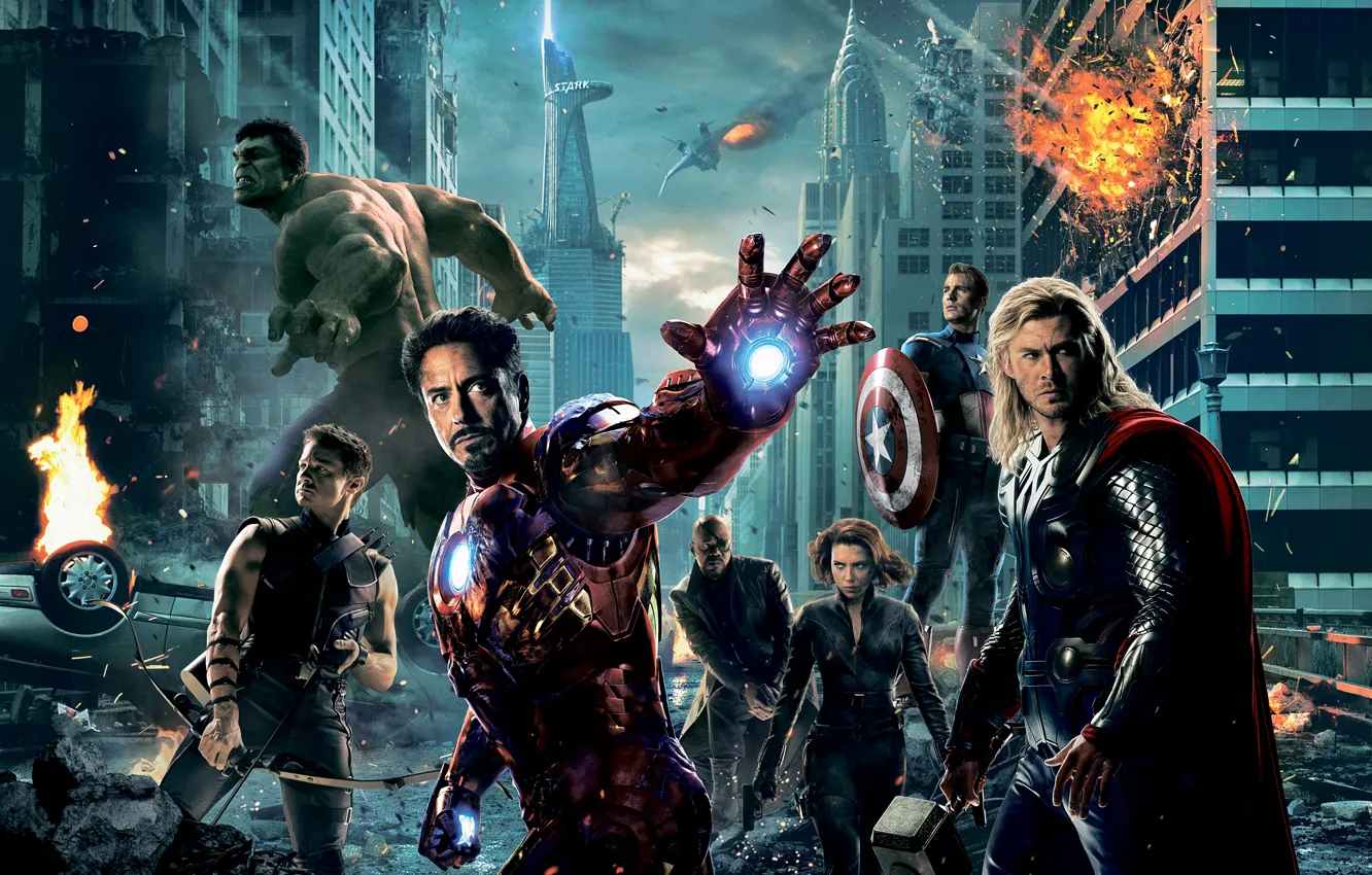 Photo wallpaper Scarlett Johansson, iron man, Hulk, Thor, captain America, Robert Downey ml, Chris Evans, Mark, Chris …