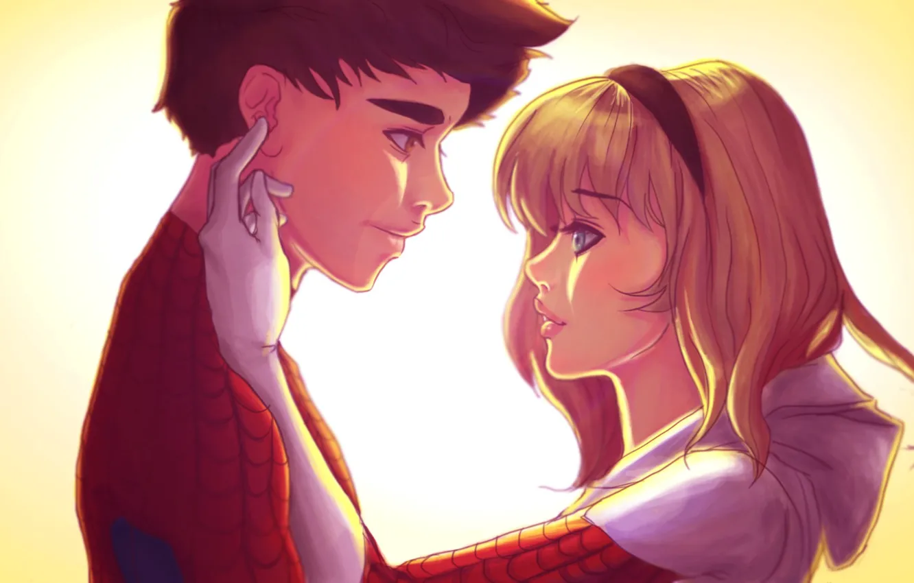 Wallpaper girl, pair, guy, relationship, Spider-Man, Peter Parker, gwen  stacy, Edge of Spider-Verse images for desktop, section фантастика -  download
