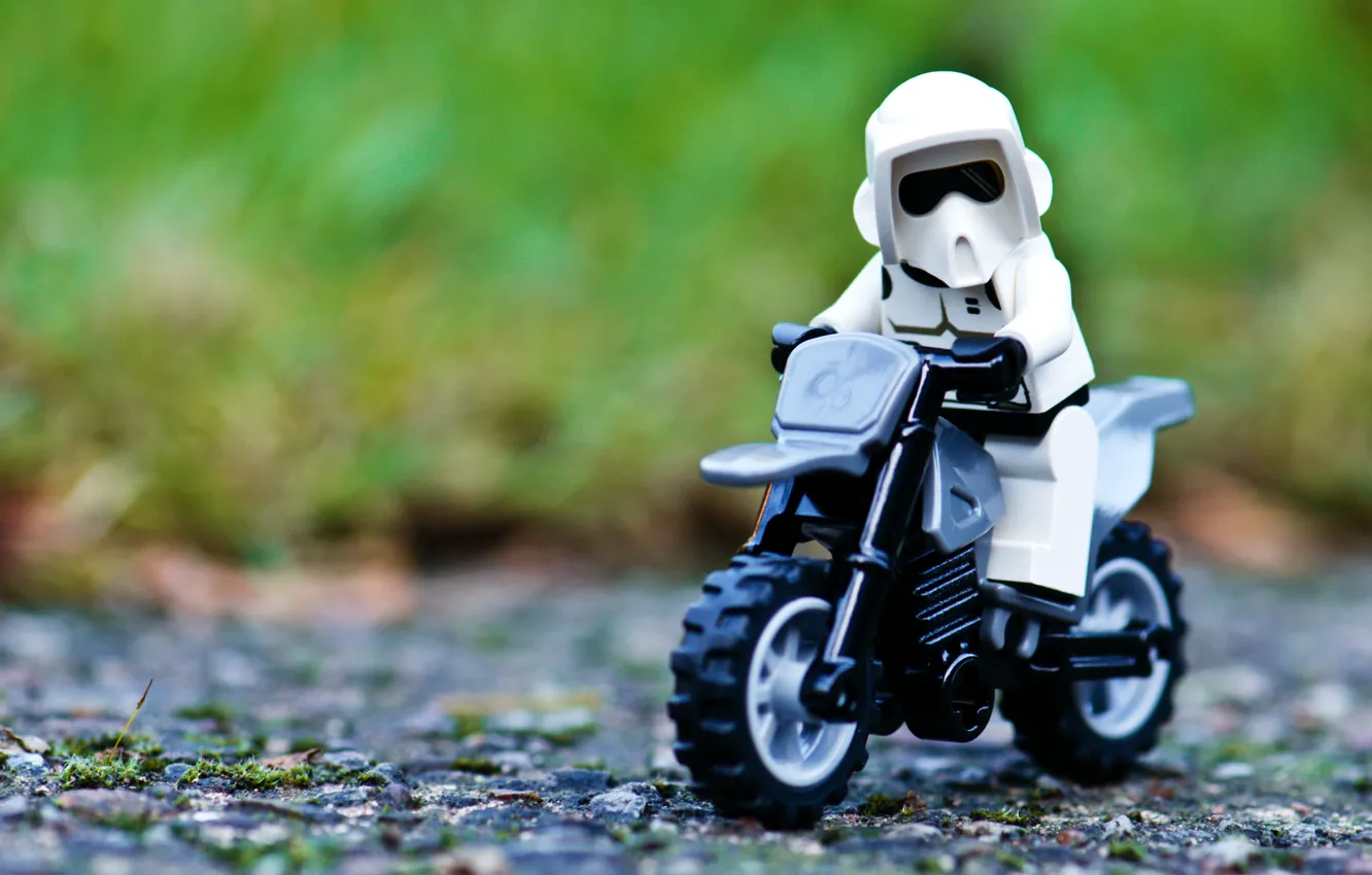 Photo wallpaper Toy, Star Wars, Motorcycle, Star wars, Lego