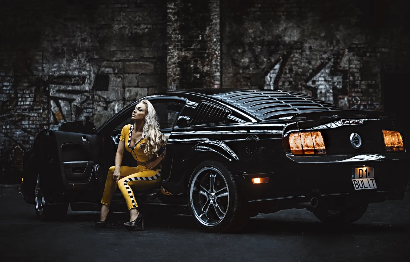 Wallpaper girl, Mustang, Ford, blonde, Ford Mustang images for desktop,  section девушки - download