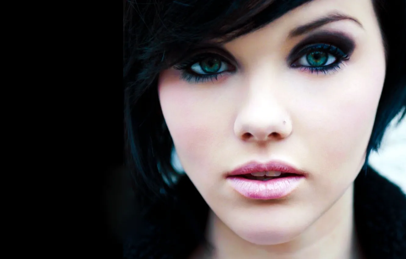 Photo wallpaper look, model, brunette, lips, beautiful eyes, Mellisa Clarke
