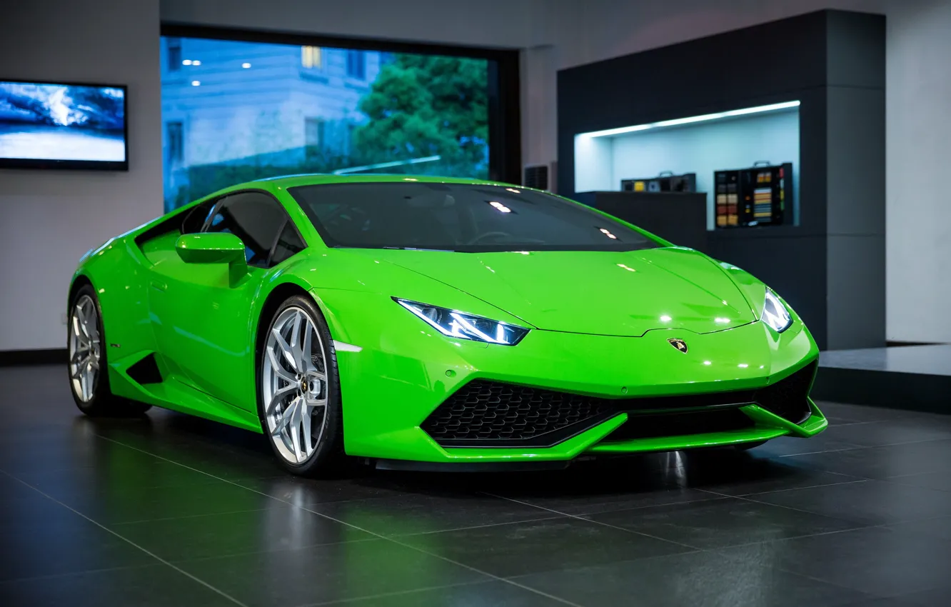Wallpaper green, Lamborghini, room, Huracan images for desktop, section
