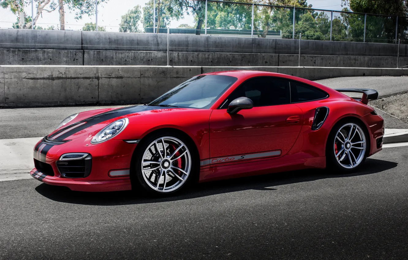 Photo wallpaper red, coupe, 911, Porsche, Porsche, Coupe, Turbo, turbo, TechArt