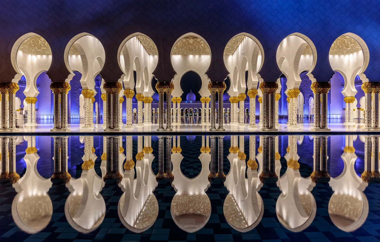 Photo wallpaper city, the city, Abu Dhabi, UAE, capital, The Sheikh Zayed Grand mosque, Abu Dhabi, UAE, …