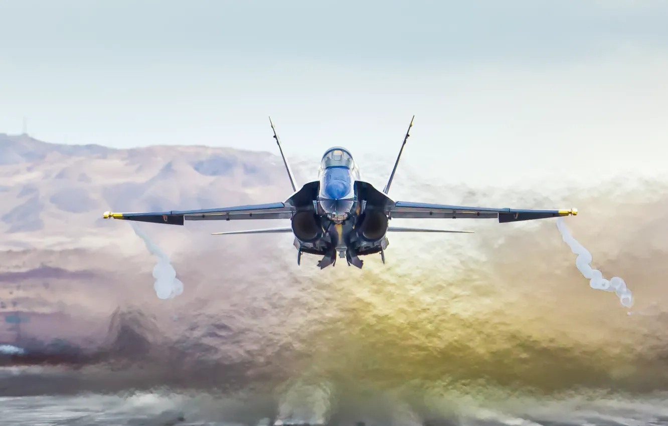 Photo wallpaper California, Blue Angels, McDonnel Douglas F/A-18A Hornet