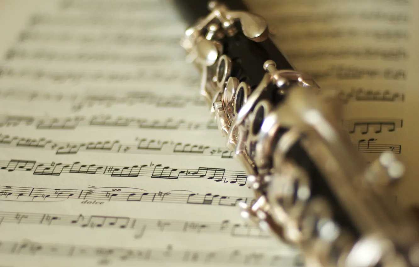 Wallpaper notes, clarinet, musical notes images for desktop, section музыка  - download