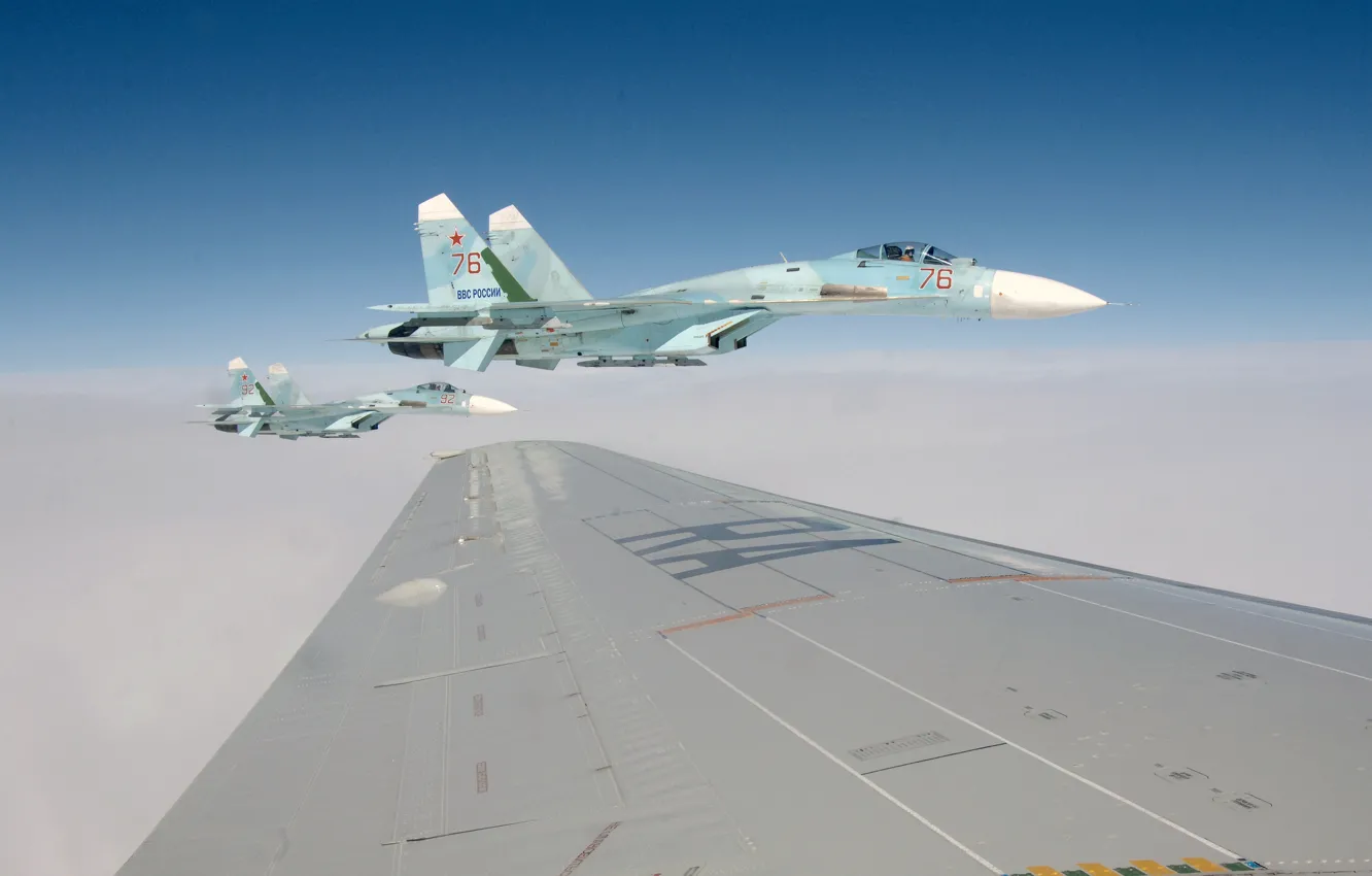 Photo wallpaper the sky, Wallpaper, wing, fighter, pilot, flight, the plane, 2011, wallpapers, Russia, BBC, su-27, Su-27, …