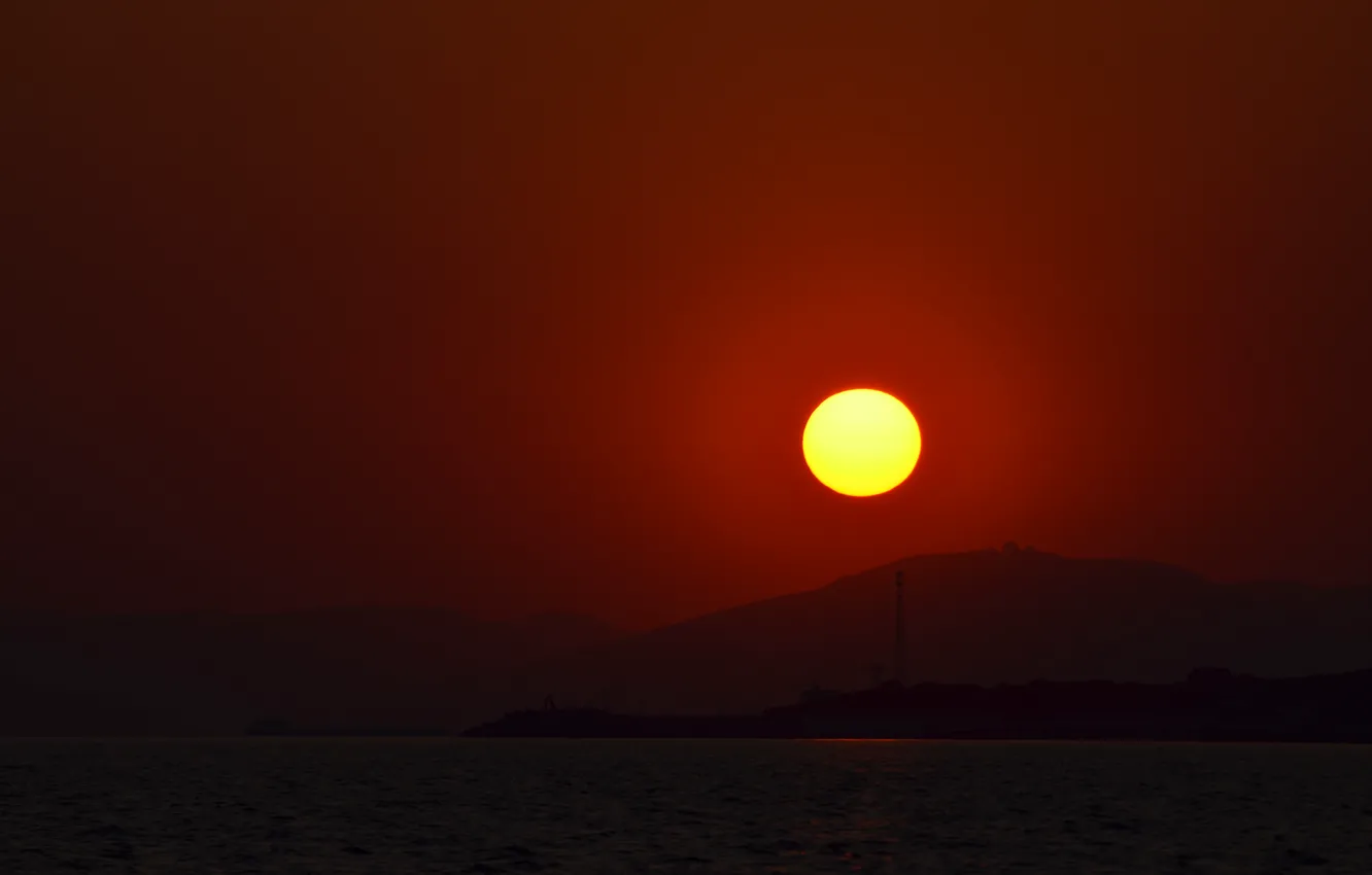Wallpaper sea, sunset, mountains, The sun images for desktop, section  пейзажи - download