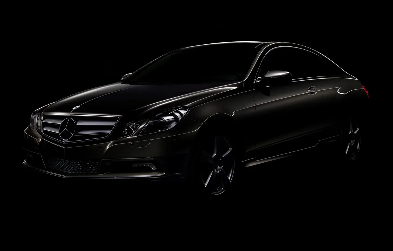 Photo wallpaper black, coupe, Mercedes-Benz, E-class