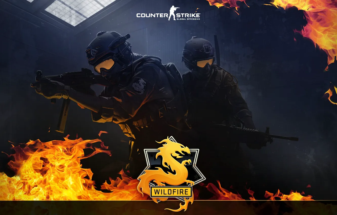 Wallpaper fire, flame, icon, logo, window, special forces, counter-strike,  global offensive, CSGO, cs go, wildfire images for desktop, section игры -  download