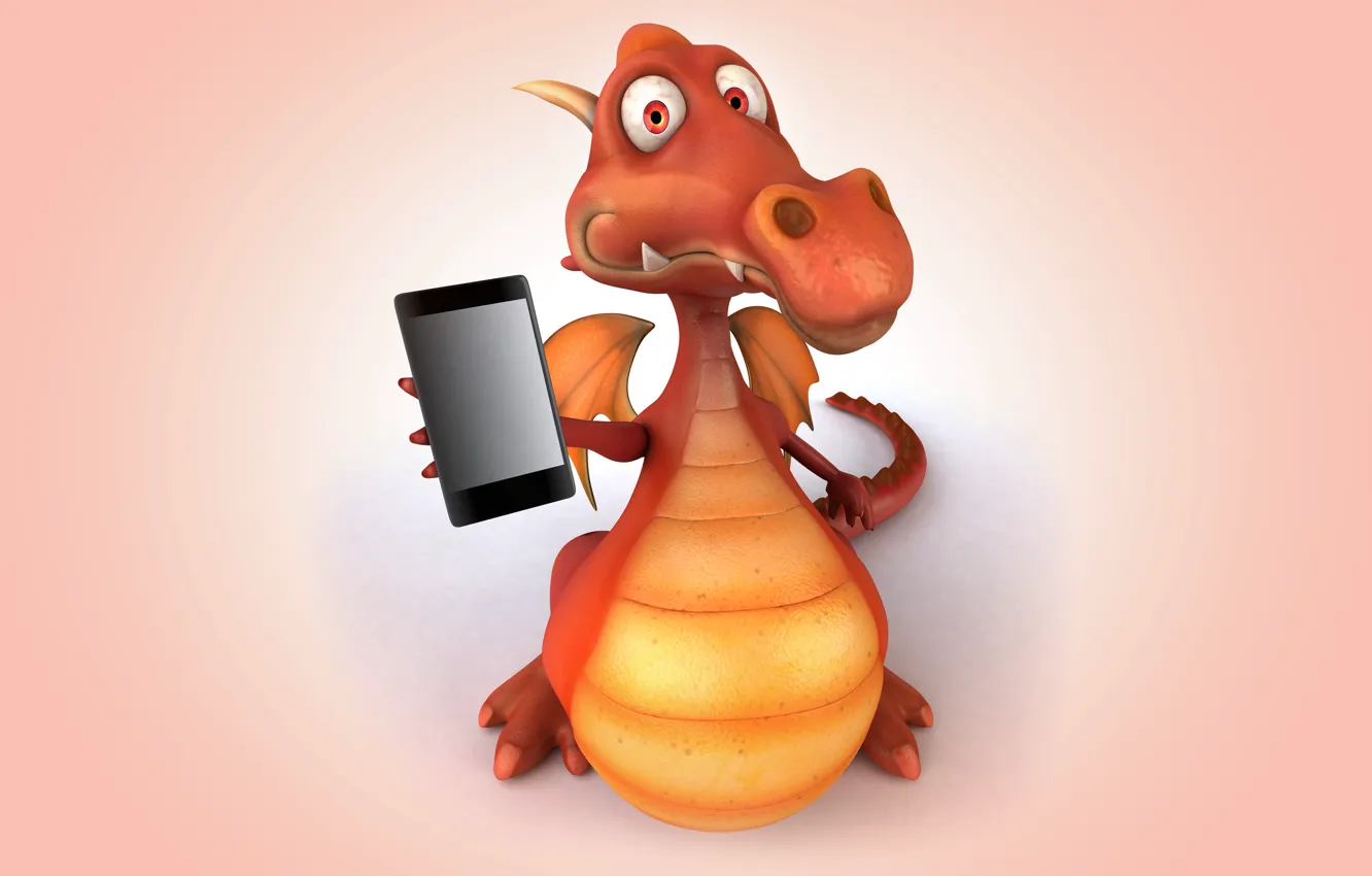 Photo wallpaper dragon, dragon, funny, phone