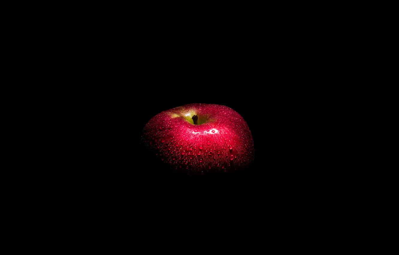 Photo wallpaper background, Dark side, Red apple