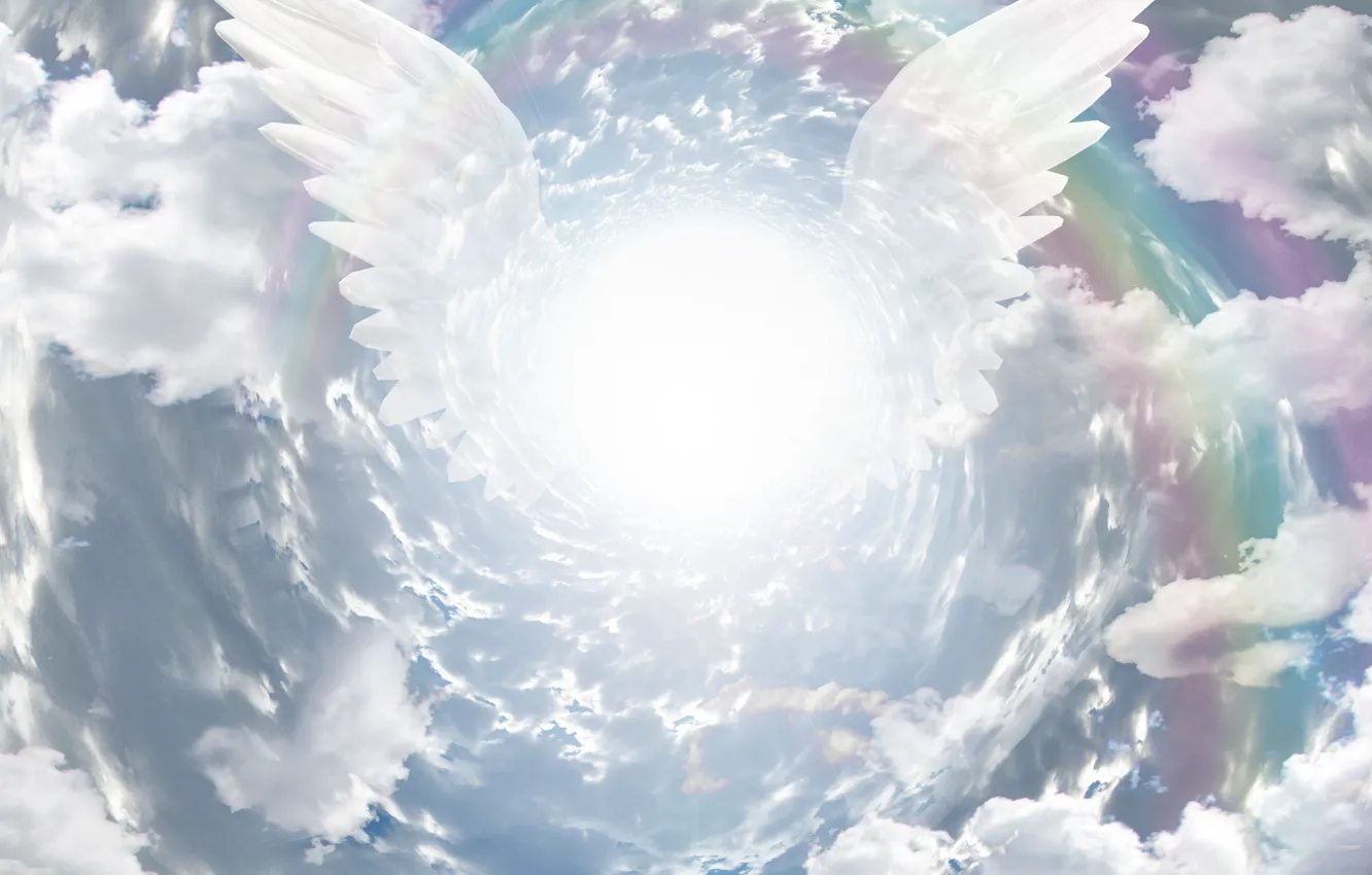 Wallpaper the sky, clouds, wings, angel images for desktop, section  рендеринг - download