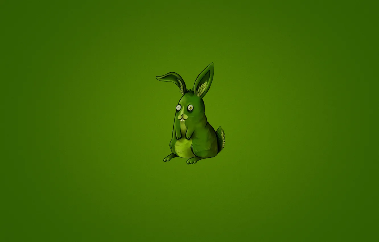 Wallpaper animal, green, hare, minimalism, rabbit, green background, rabbit  images for desktop, section минимализм - download