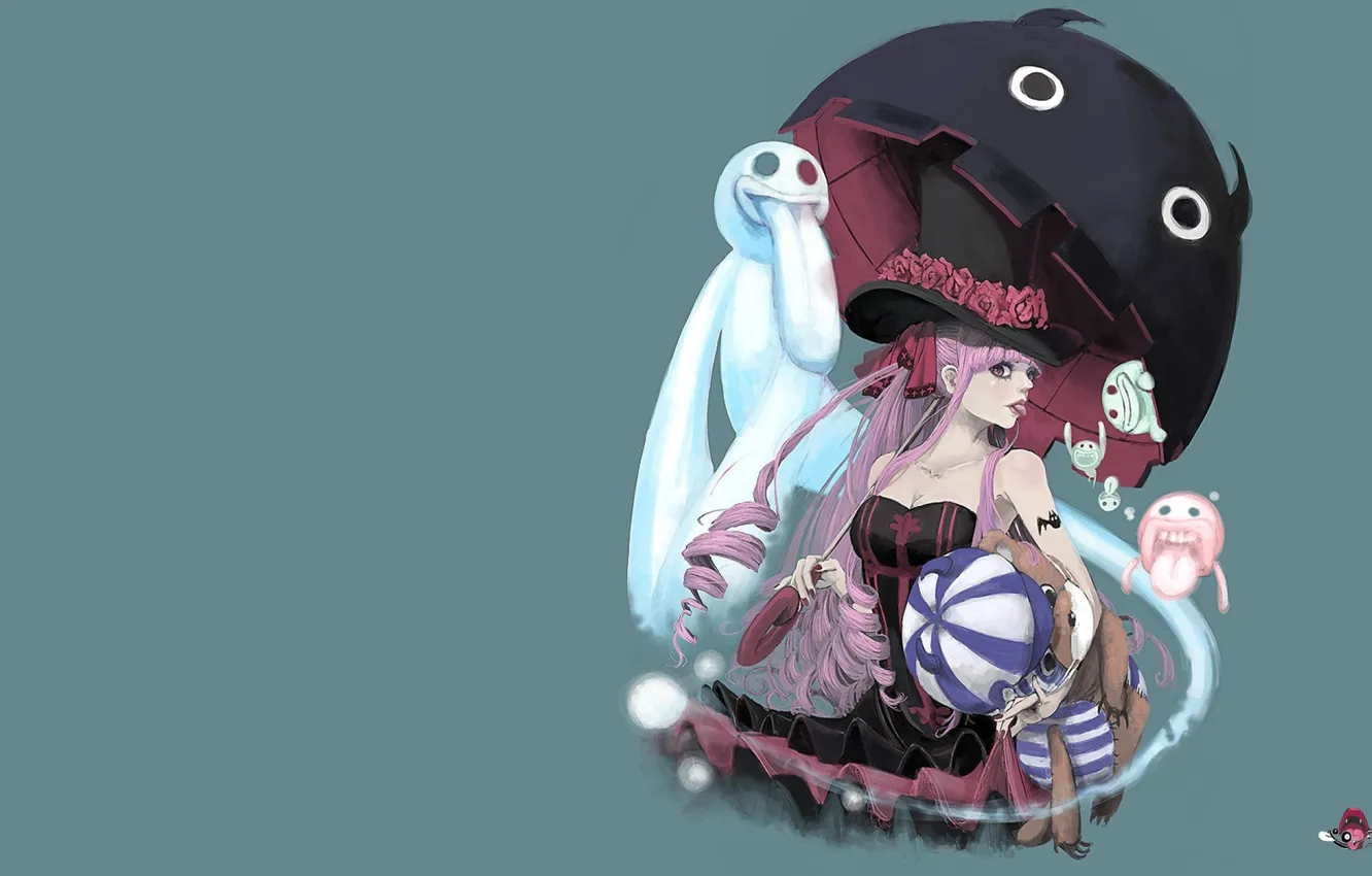 Wallpaper Girl Zombie Game Ghost One Piece Pink Hair Bear Long Hair Hat Umbrella Anime Cross Pretty Tatoo Bat Fang Images For Desktop Section Syonen Download